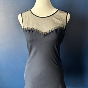 Elizabeth and James Black Sheer Mesh Panel Tank Top – Size Small